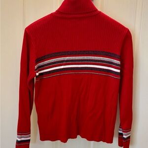 Liz Claiborne Vibrant Red Ribbed Top